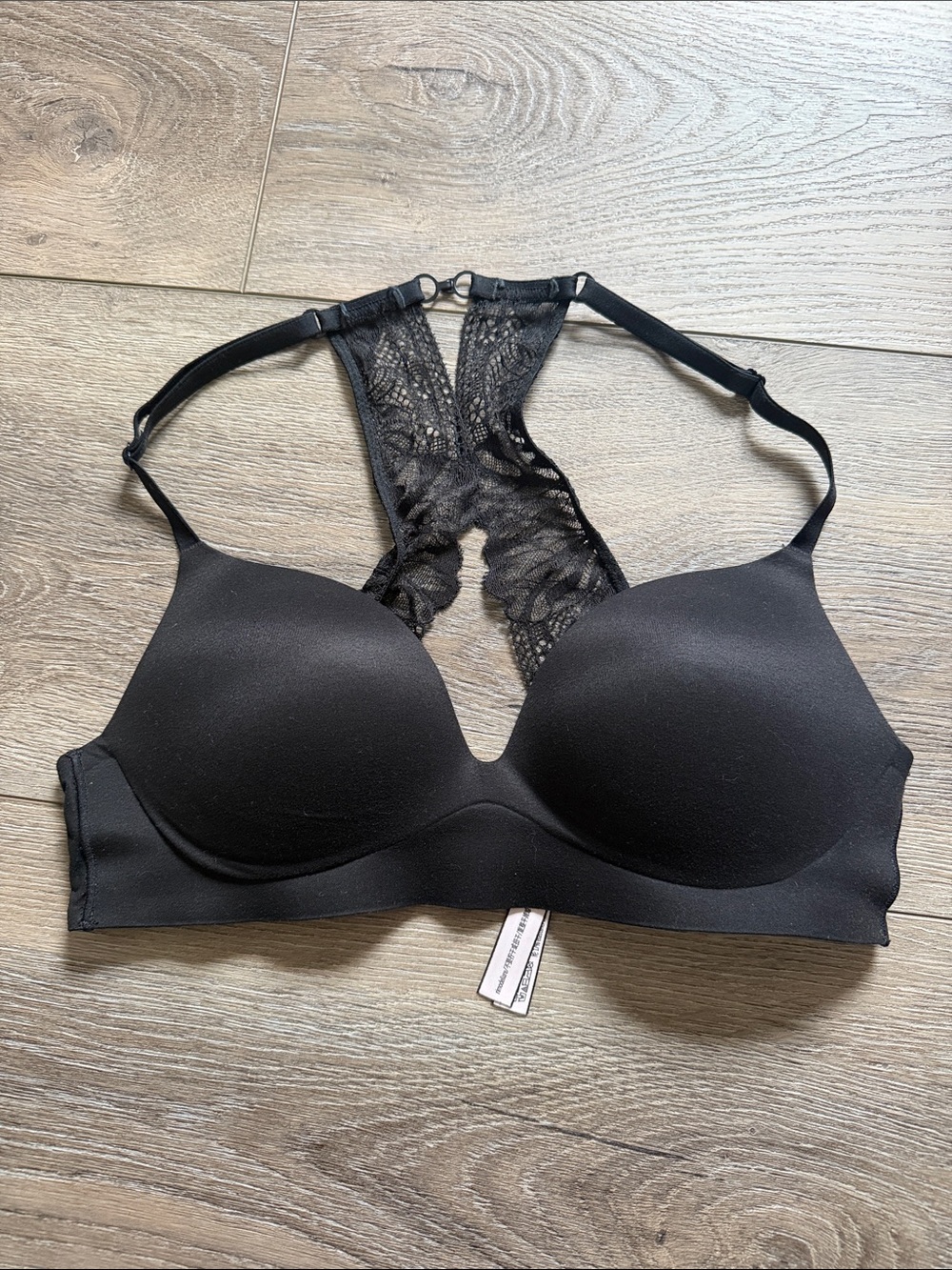 Victoria Secret Black Lace Racerback T-Shirt Bra - Women Intimates